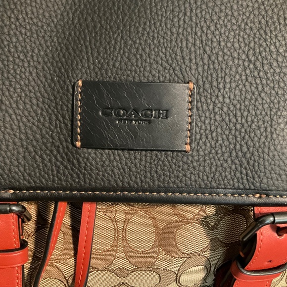 NWOT Coach Burnt Orange/Brown Leather w/Coach monogram fabric main image 10